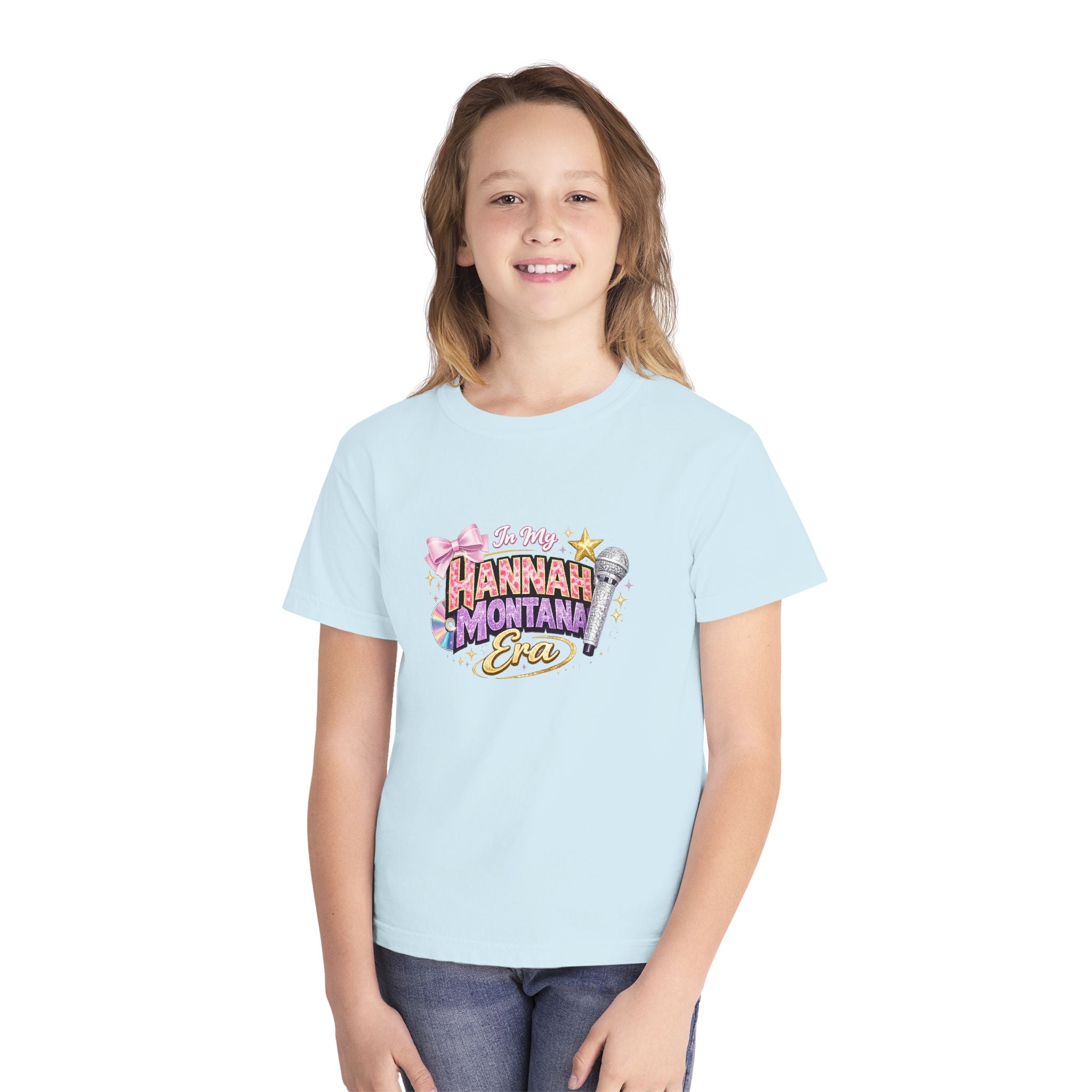 Hannah Montana Era Youth Tee | Pop Star Microphone Graphic