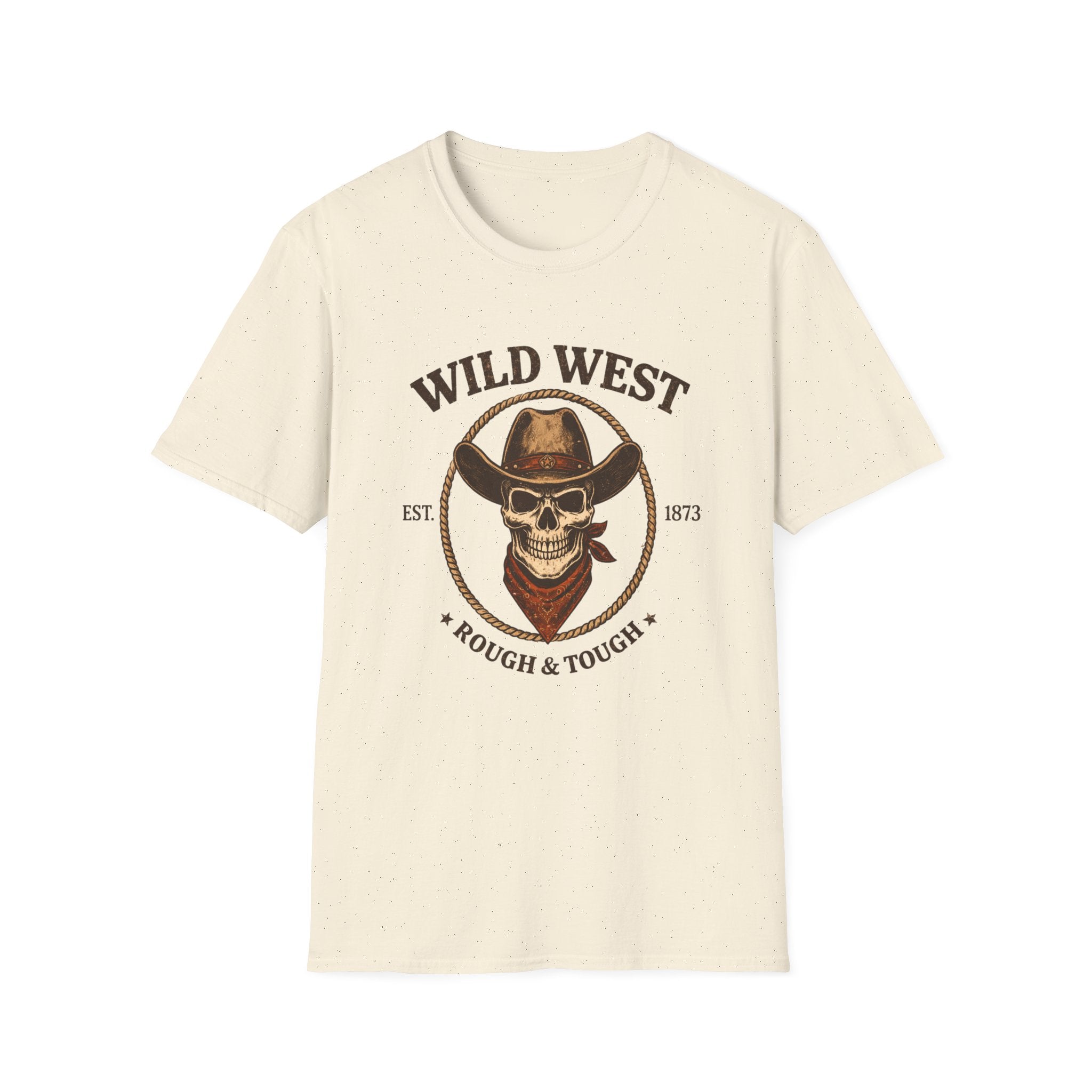 Wild West Skull Cowboy T-Shirt | Rough & Tough Vintage Western Tee