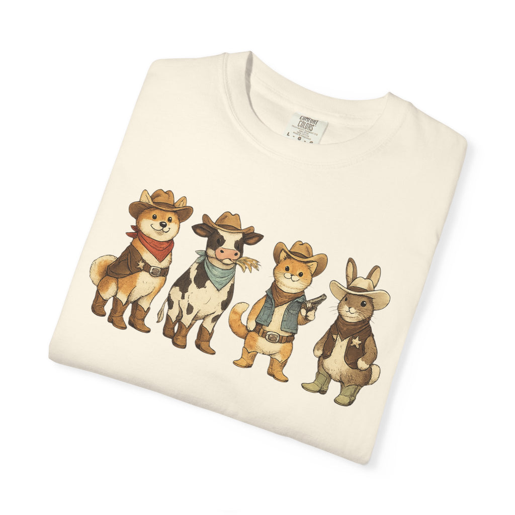 Cowboy Dogs Tee | Western Dog Cartoon Shirt