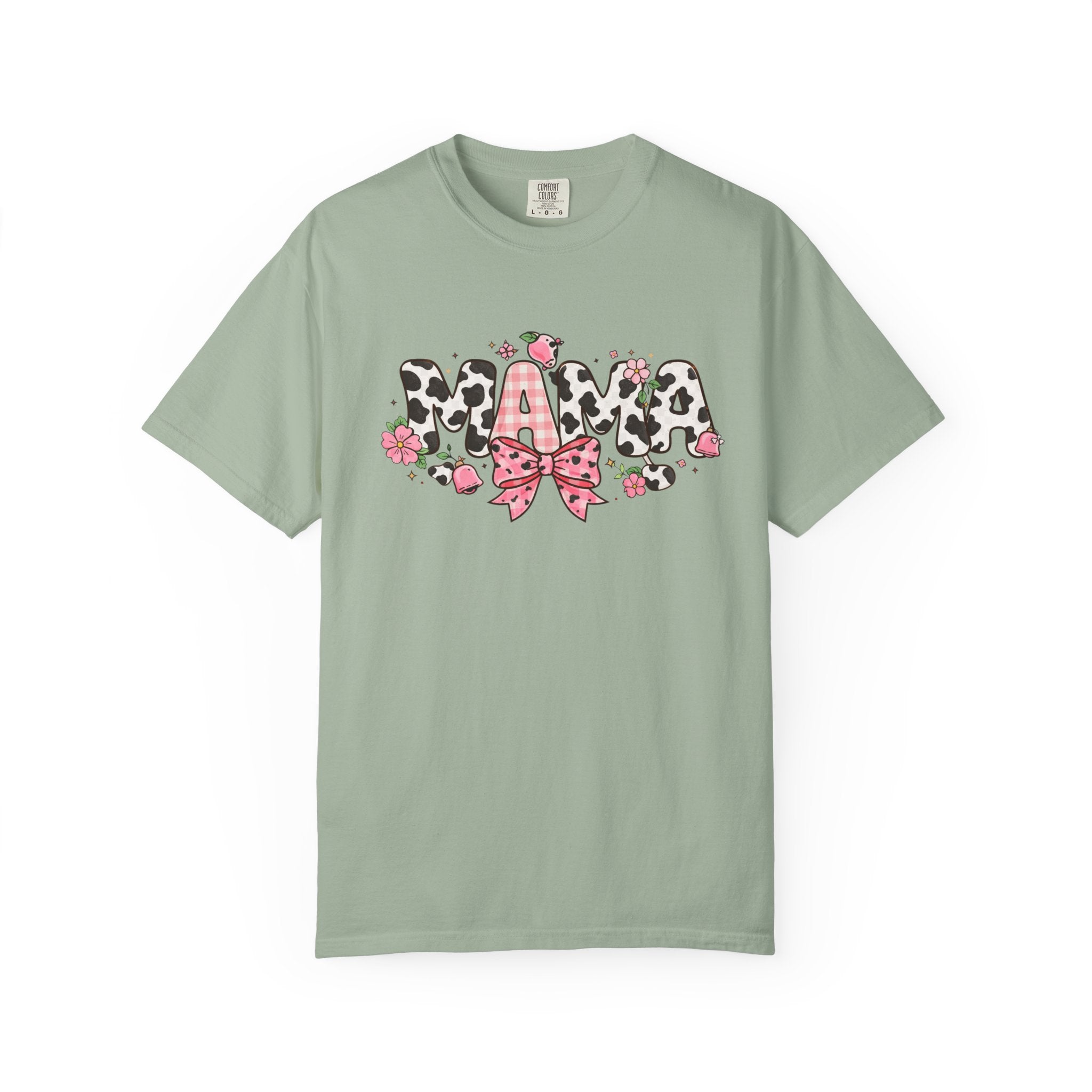 Mama Leopard Print Bow T-Shirt | Floral Cowhide Mom Shirt