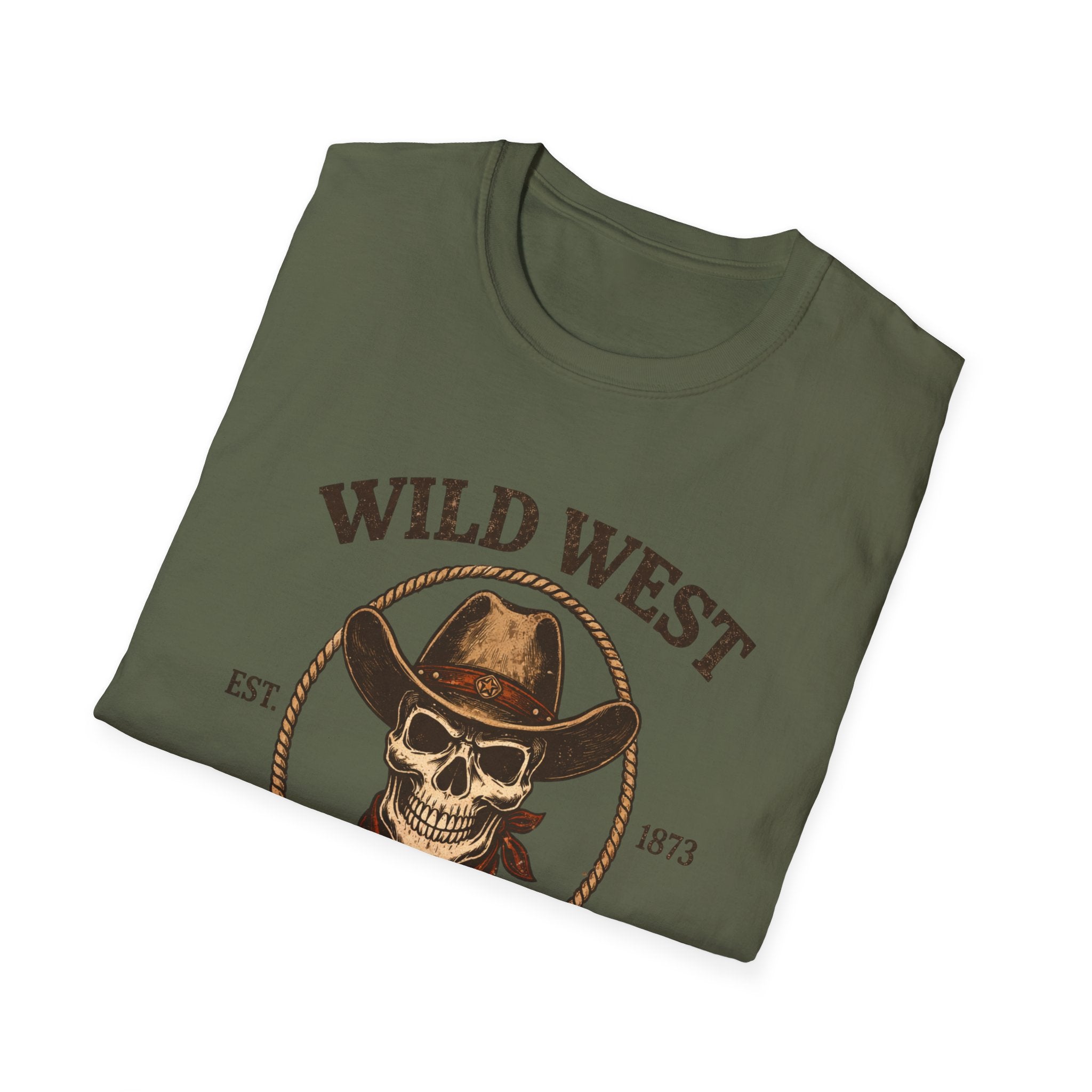 Wild West Skull Cowboy T-Shirt | Rough & Tough Vintage Western Tee