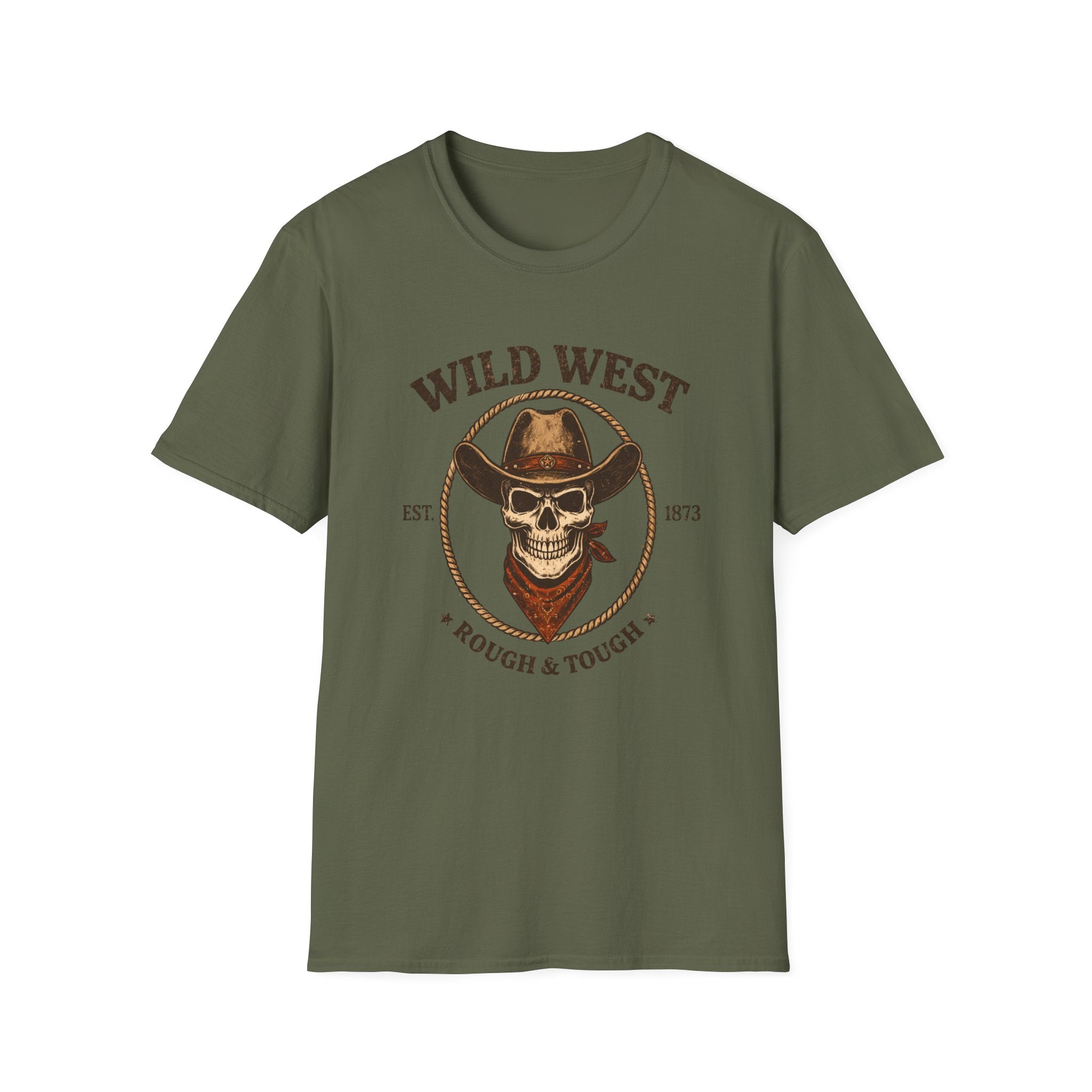 Wild West Skull Cowboy T-Shirt | Rough & Tough Vintage Western Tee