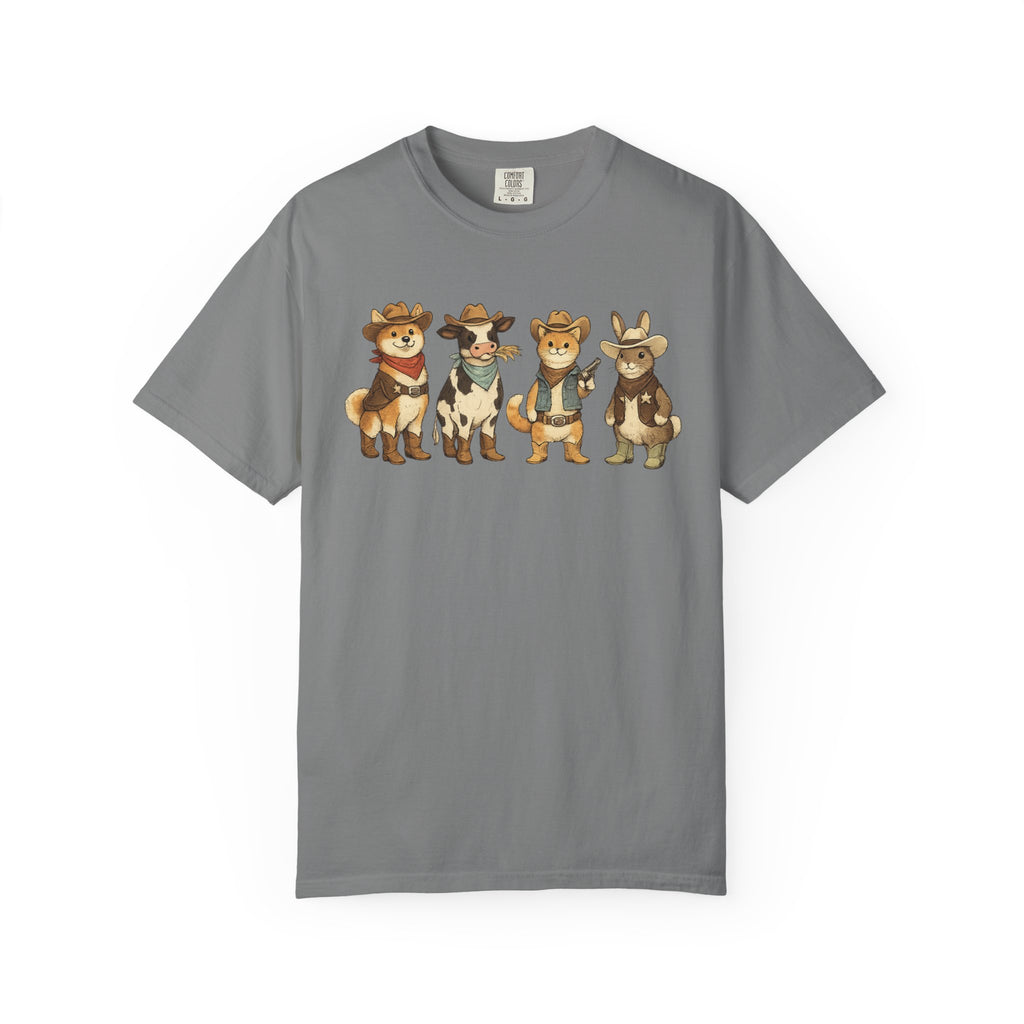 Cowboy Dogs Tee | Western Dog Cartoon Shirt
