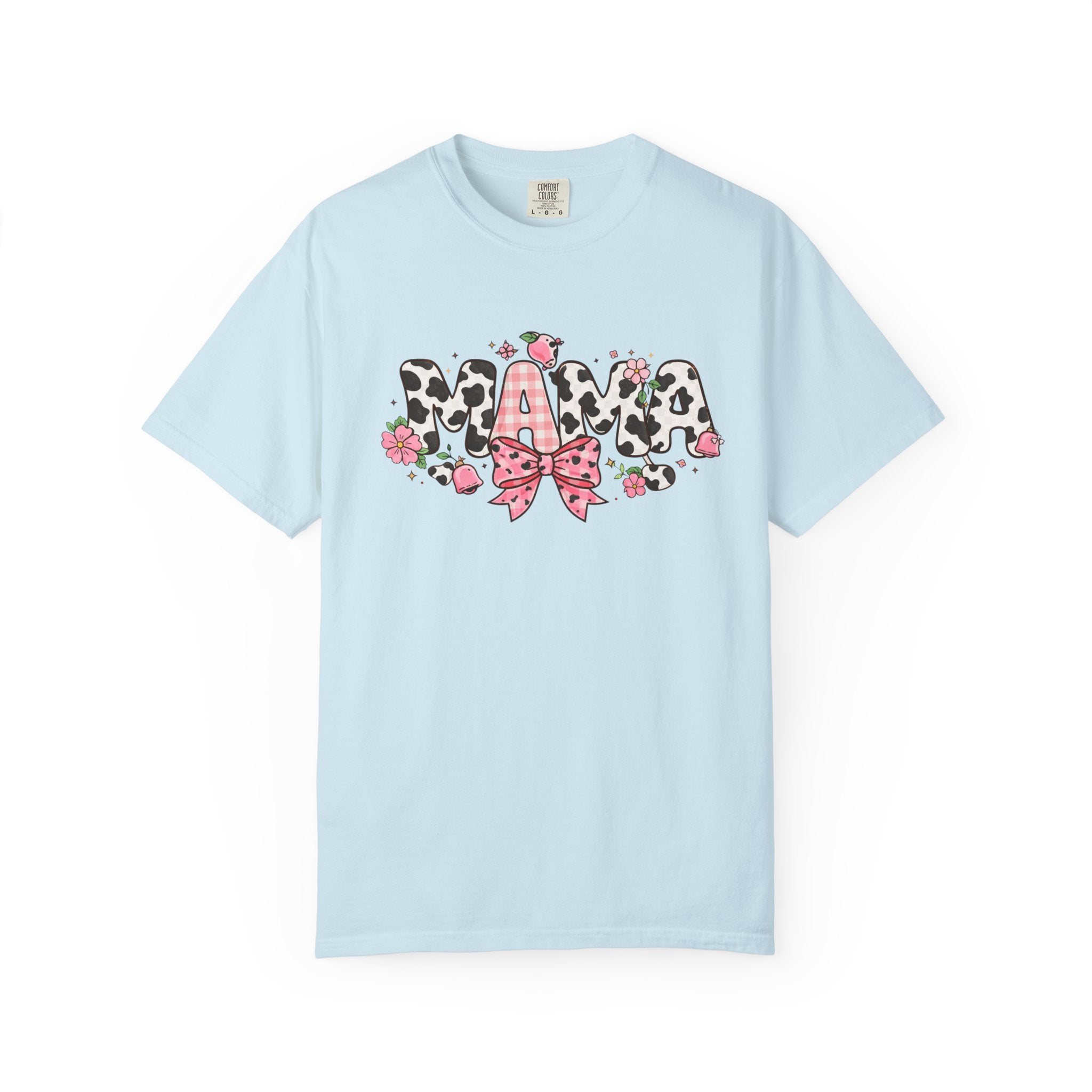 Mama Leopard Print Bow T-Shirt | Floral Cowhide Mom Shirt
