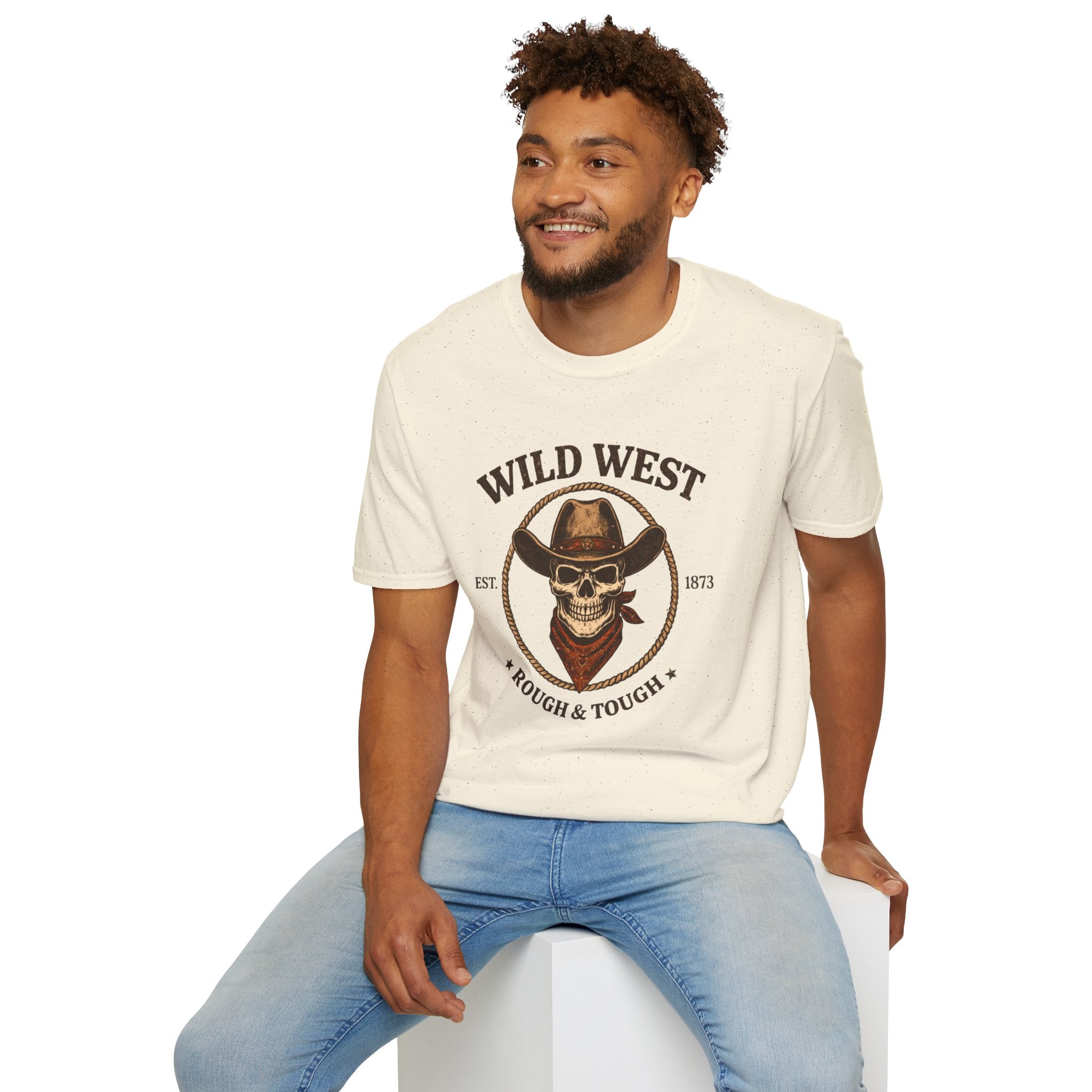 Wild West Skull Cowboy T-Shirt | Rough & Tough Vintage Western Tee
