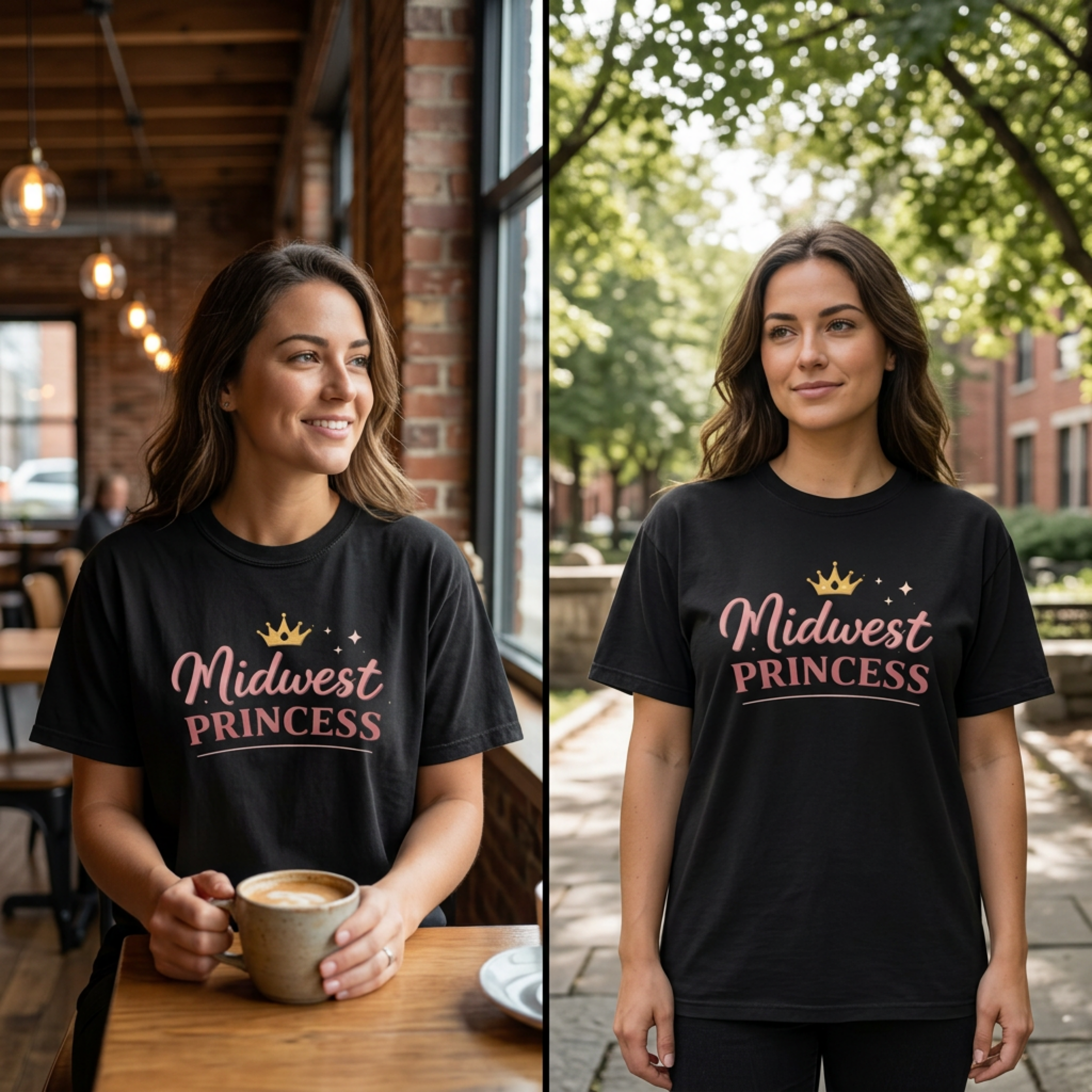 Midwest Princess T-Shirt – Cute Crown Graphic Tee for Women & Girls
