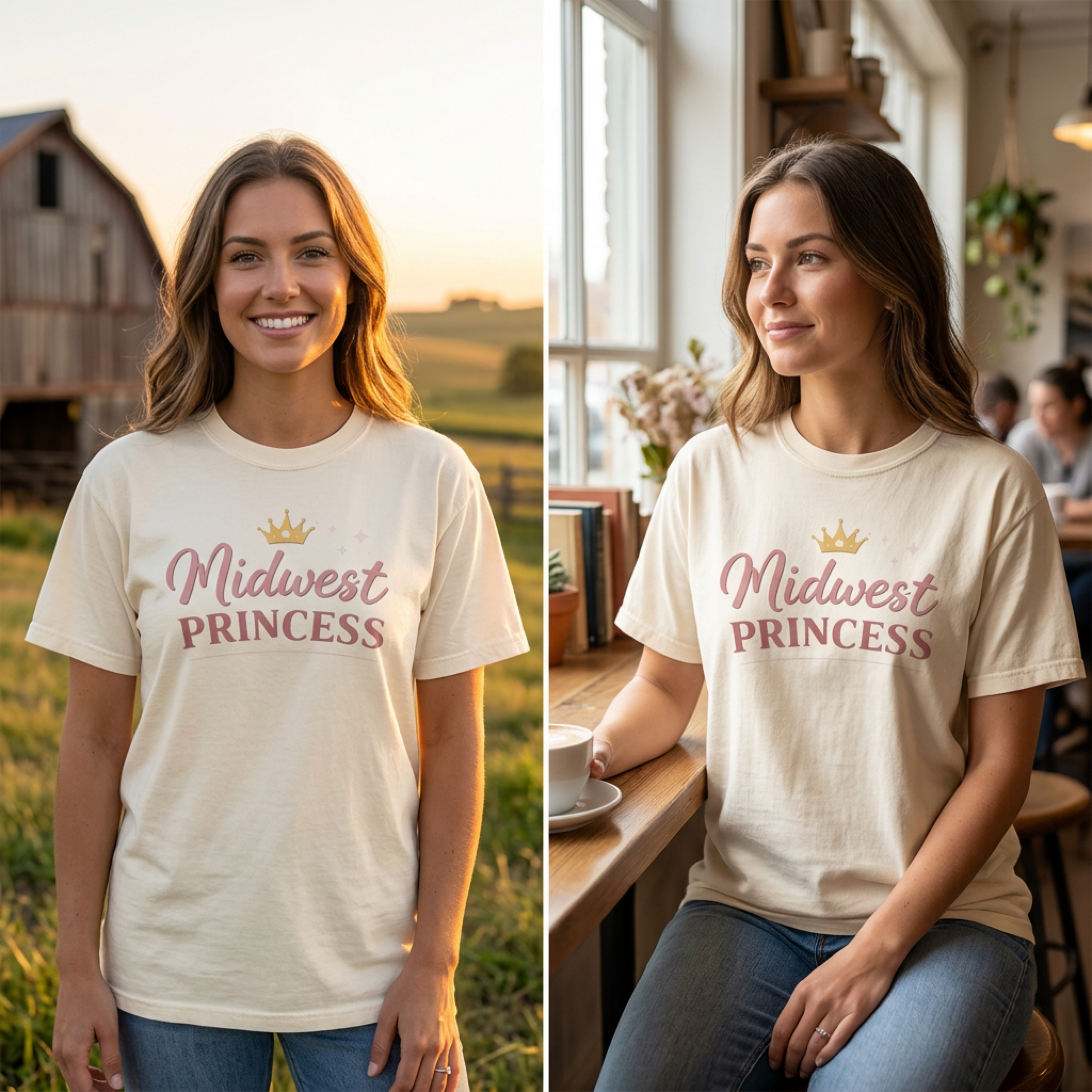 Midwest Princess T-Shirt – Cute Crown Graphic Tee for Women & Girls