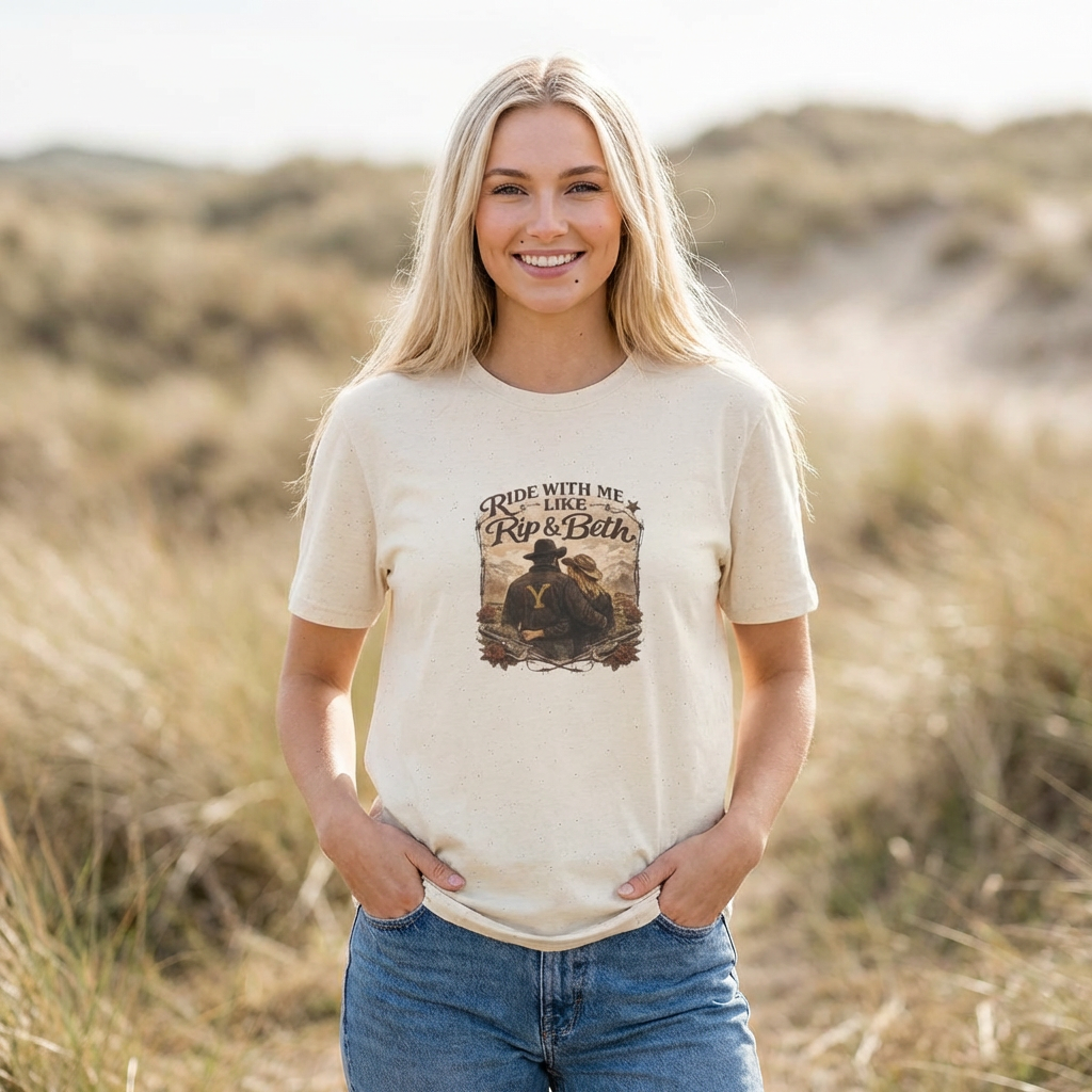 Like Rip & Beth Vintage Cowboy T-Shirt | Western Rustic Illustration