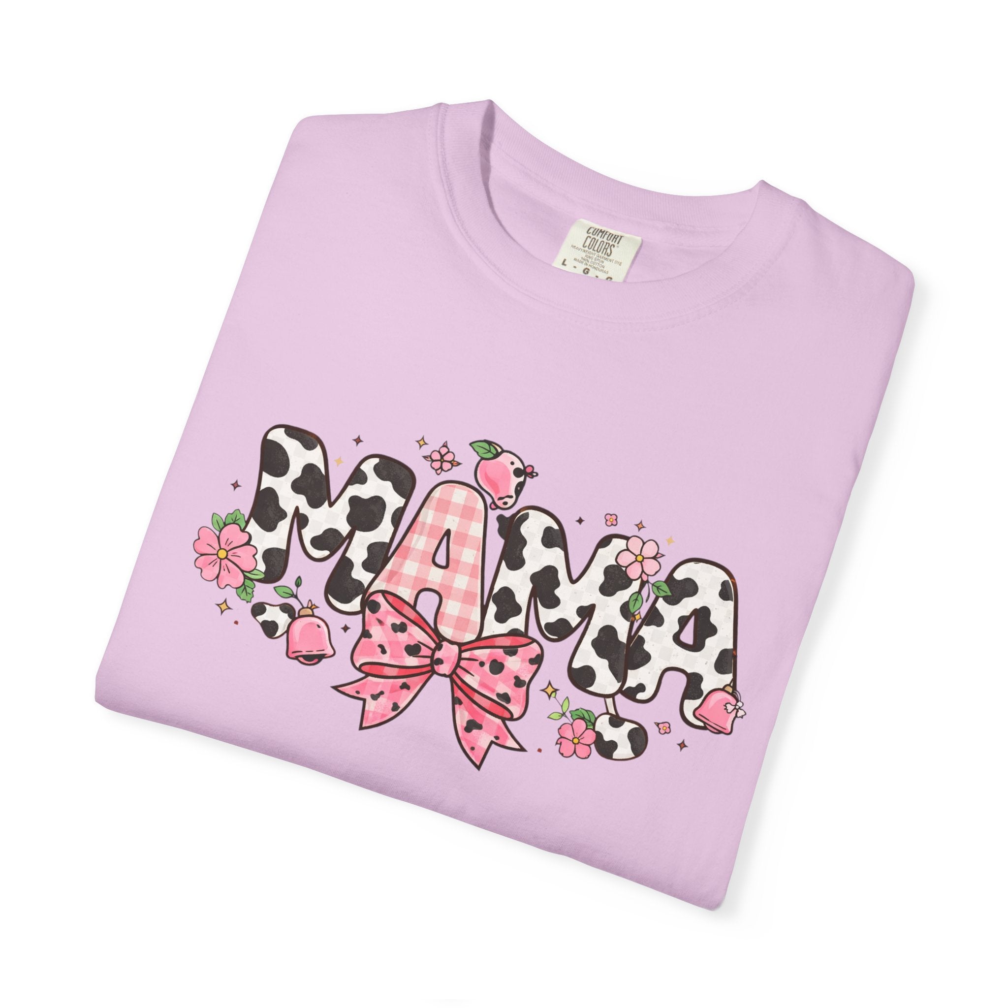 Mama Leopard Print Bow T-Shirt | Floral Cowhide Mom Shirt