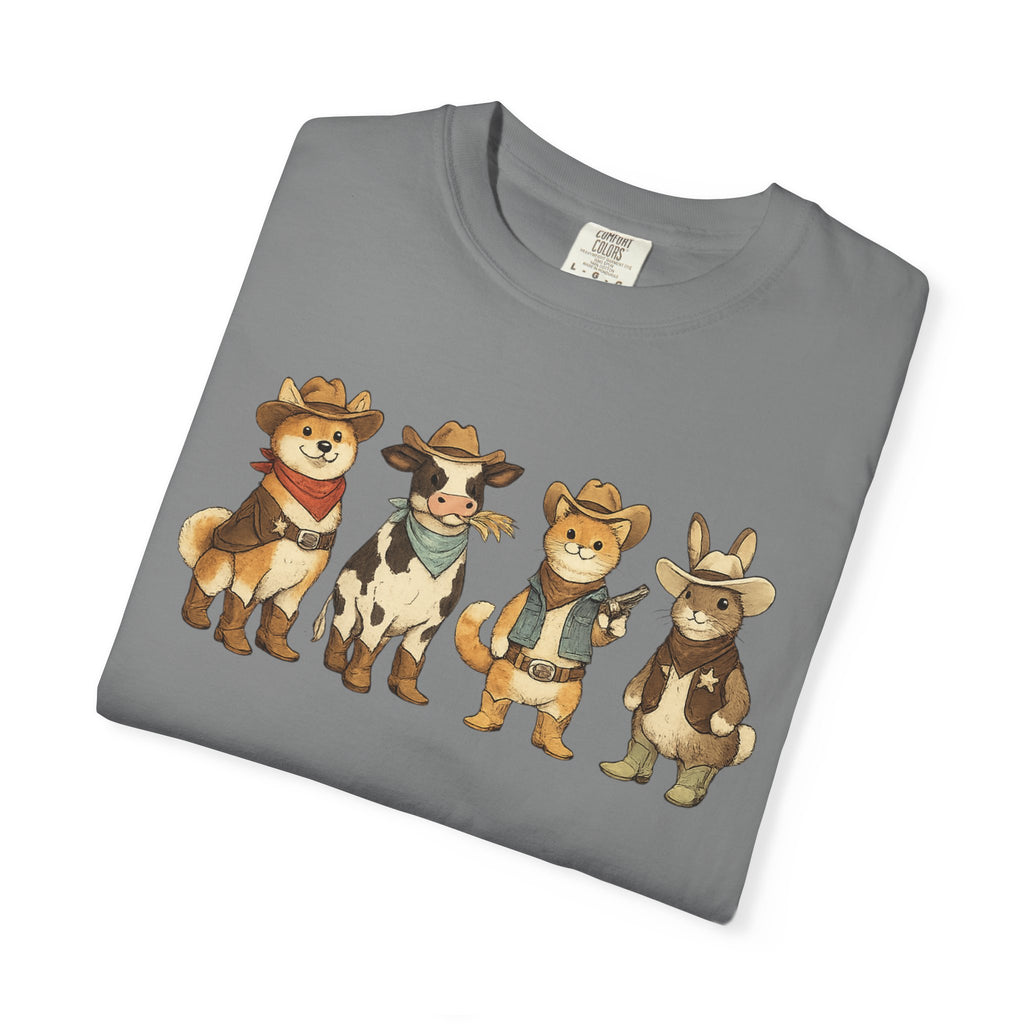 Cowboy Dogs Tee | Western Dog Cartoon Shirt