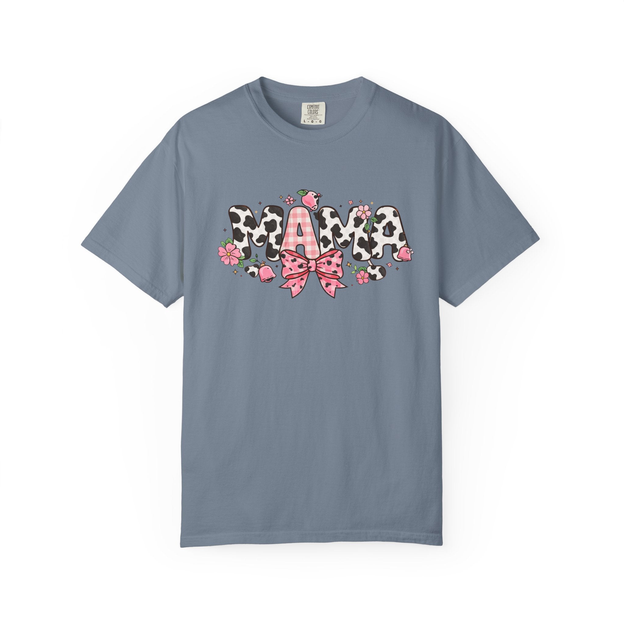 Mama Leopard Print Bow T-Shirt | Floral Cowhide Mom Shirt