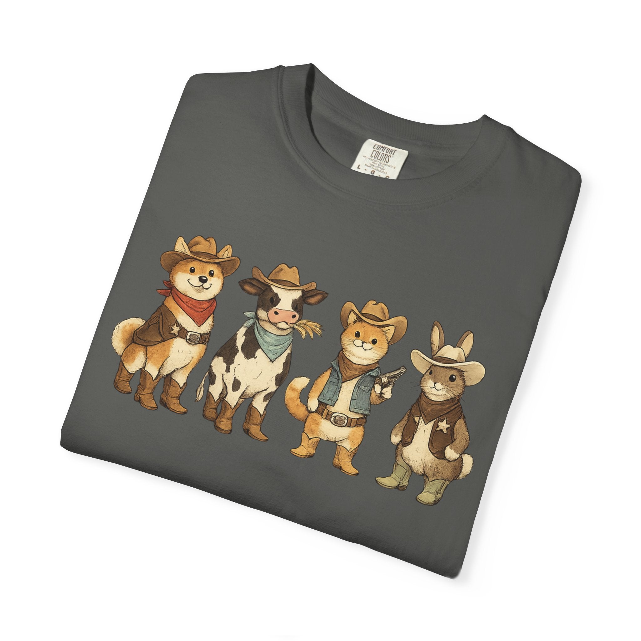 Cowboy Dogs Tee | Western Dog Cartoon Shirt