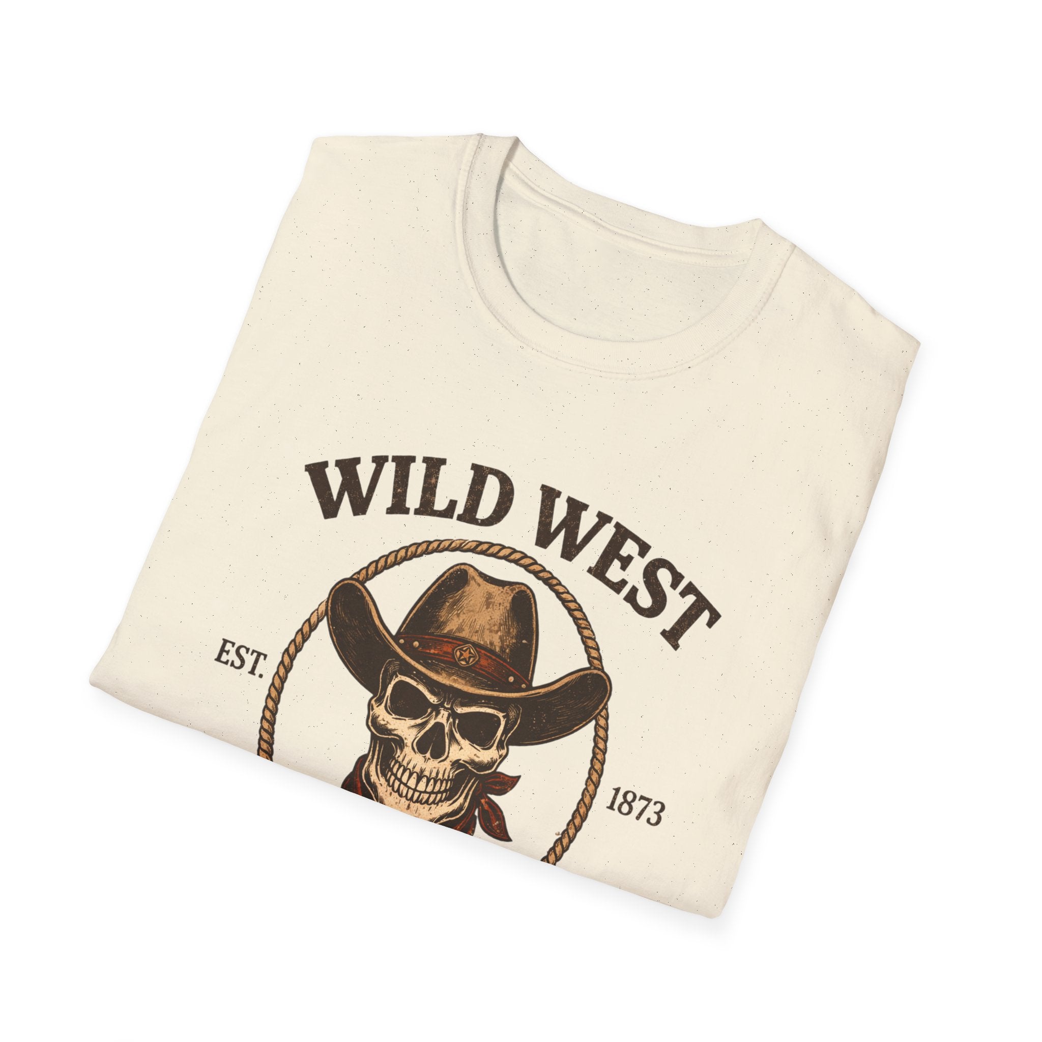 Wild West Skull Cowboy T-Shirt | Rough & Tough Vintage Western Tee