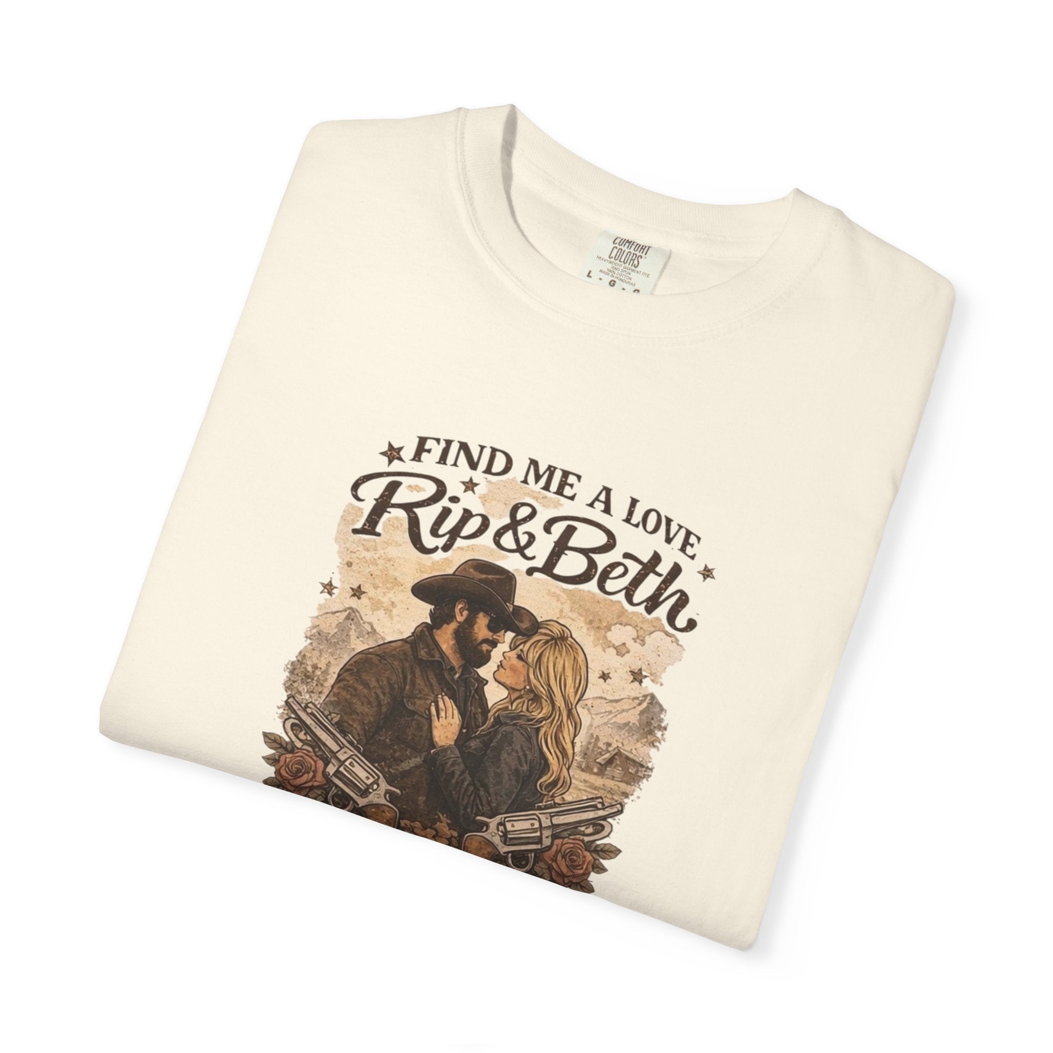 Find Me a Love Rip & Beth T-Shirt | Retro Couple Illustration, Vintage Floral
