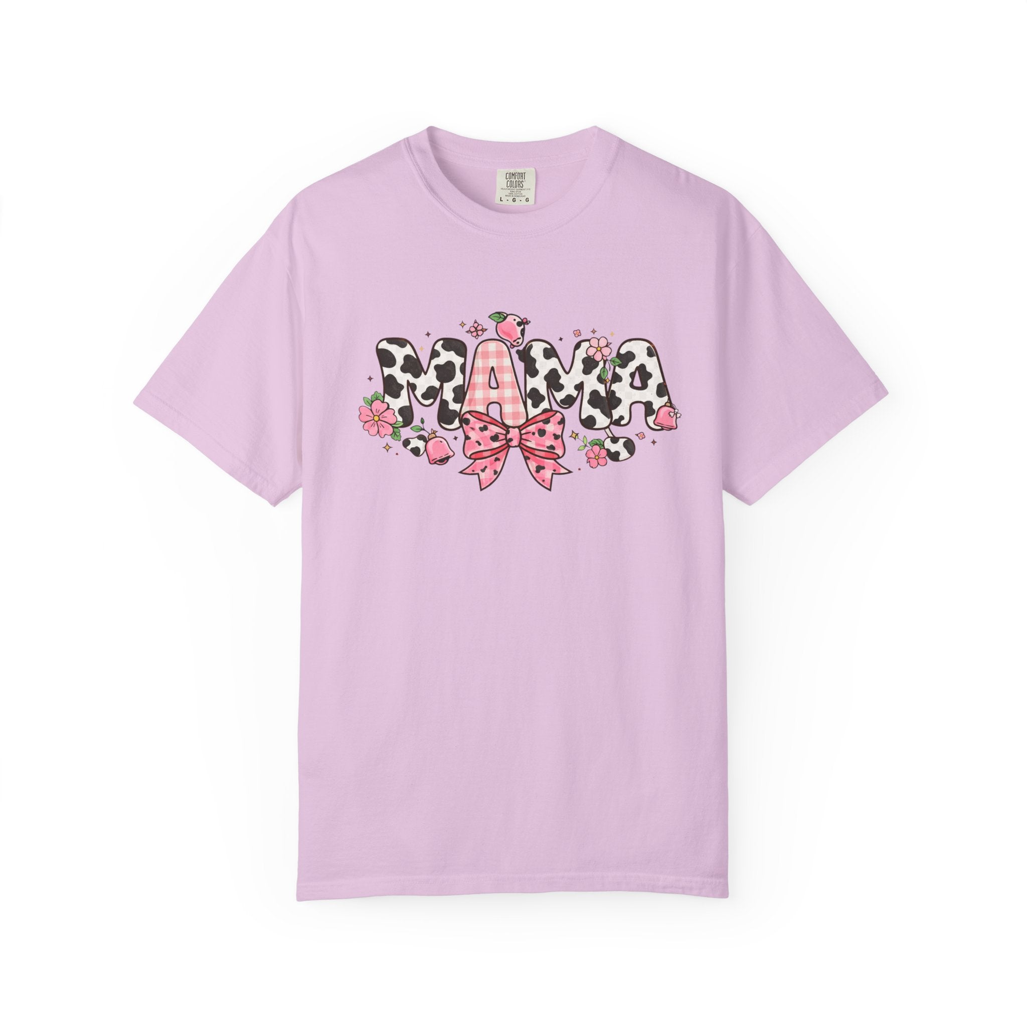 Mama Leopard Print Bow T-Shirt | Floral Cowhide Mom Shirt