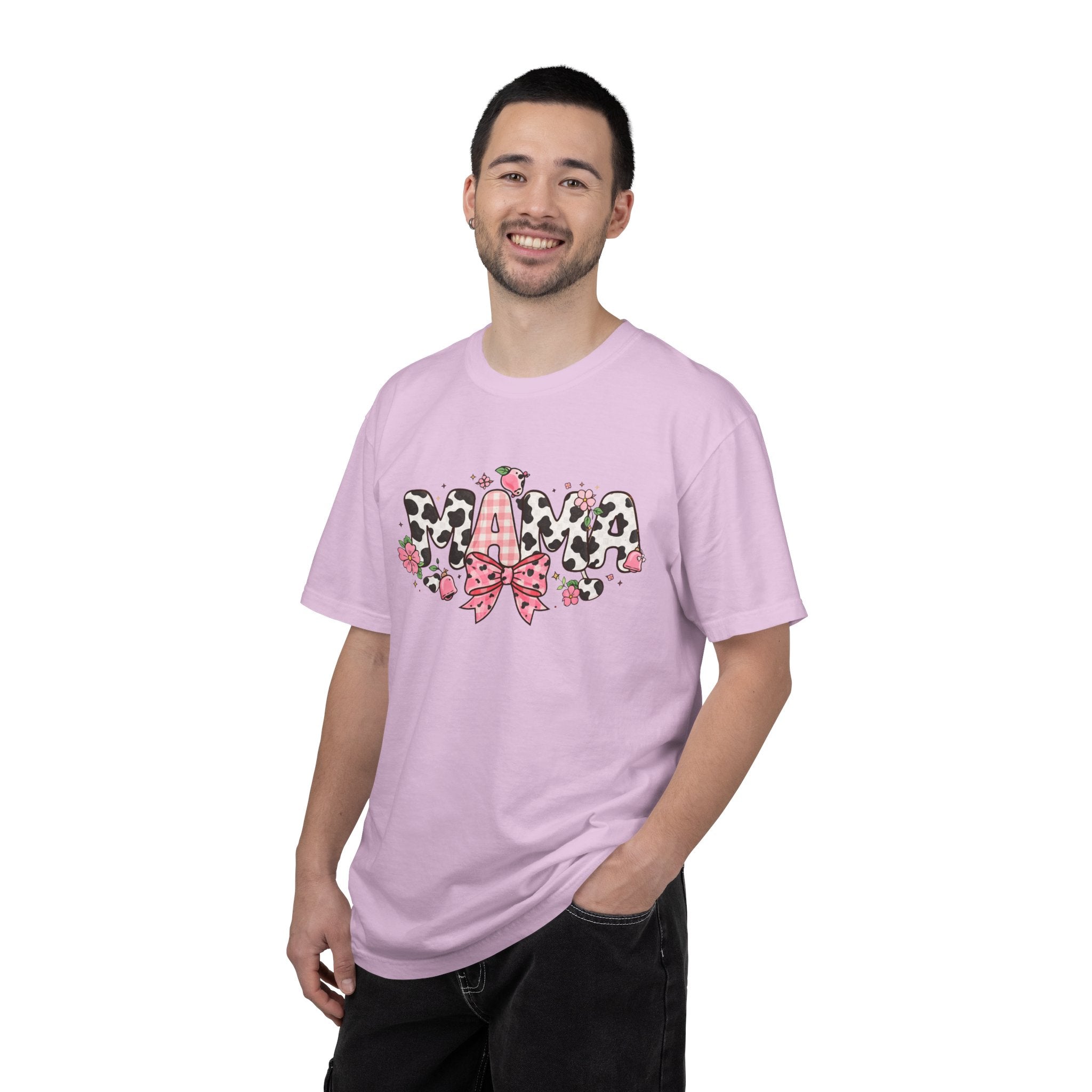 Mama Leopard Print Bow T-Shirt | Floral Cowhide Mom Shirt