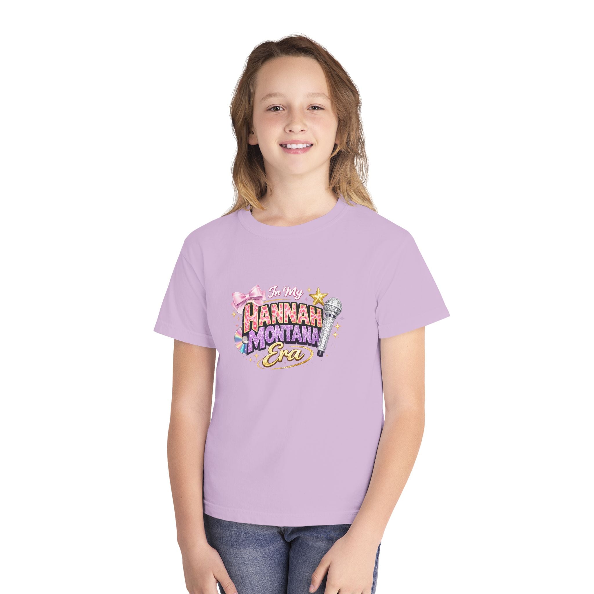 Hannah Montana Era Youth Tee | Pop Star Microphone Graphic