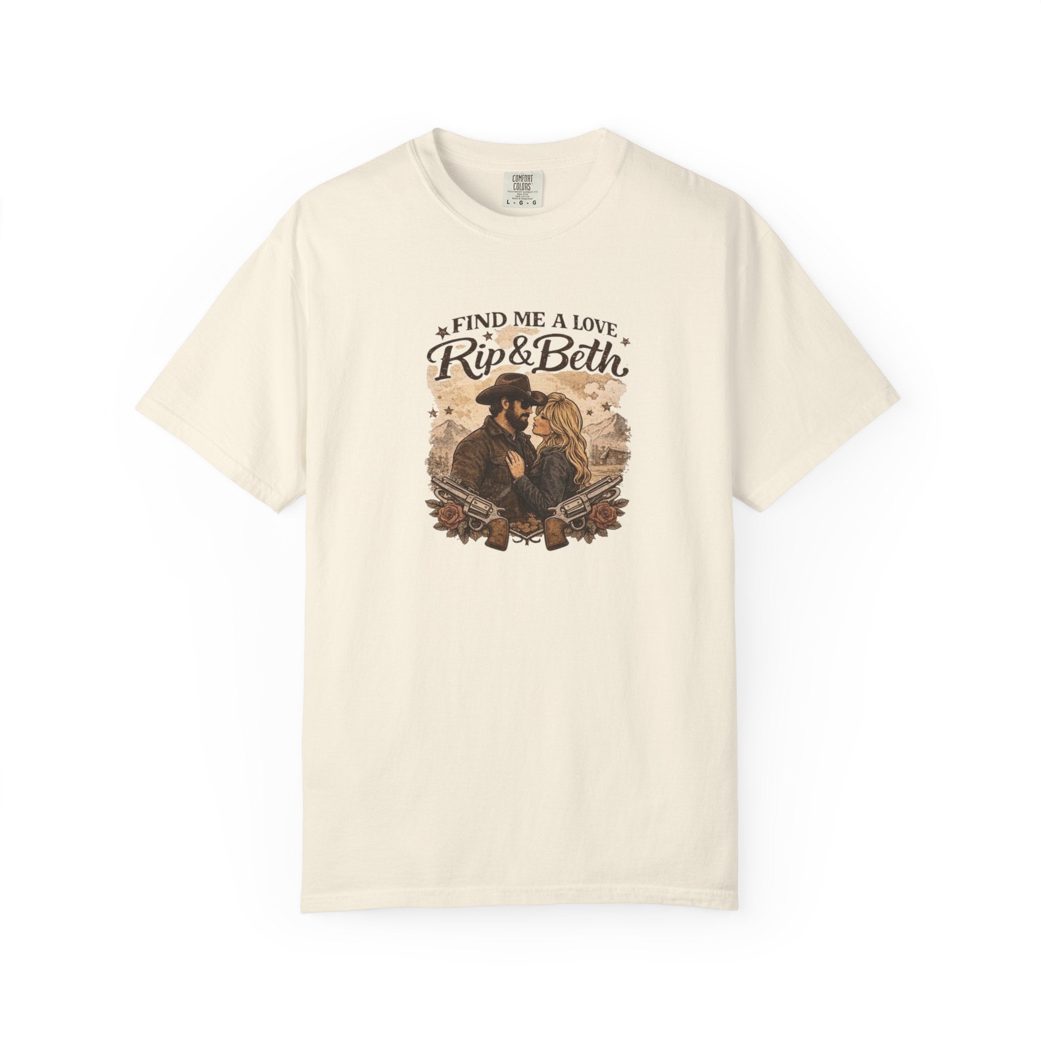 Find Me a Love Rip & Beth T-Shirt | Retro Couple Illustration, Vintage Floral