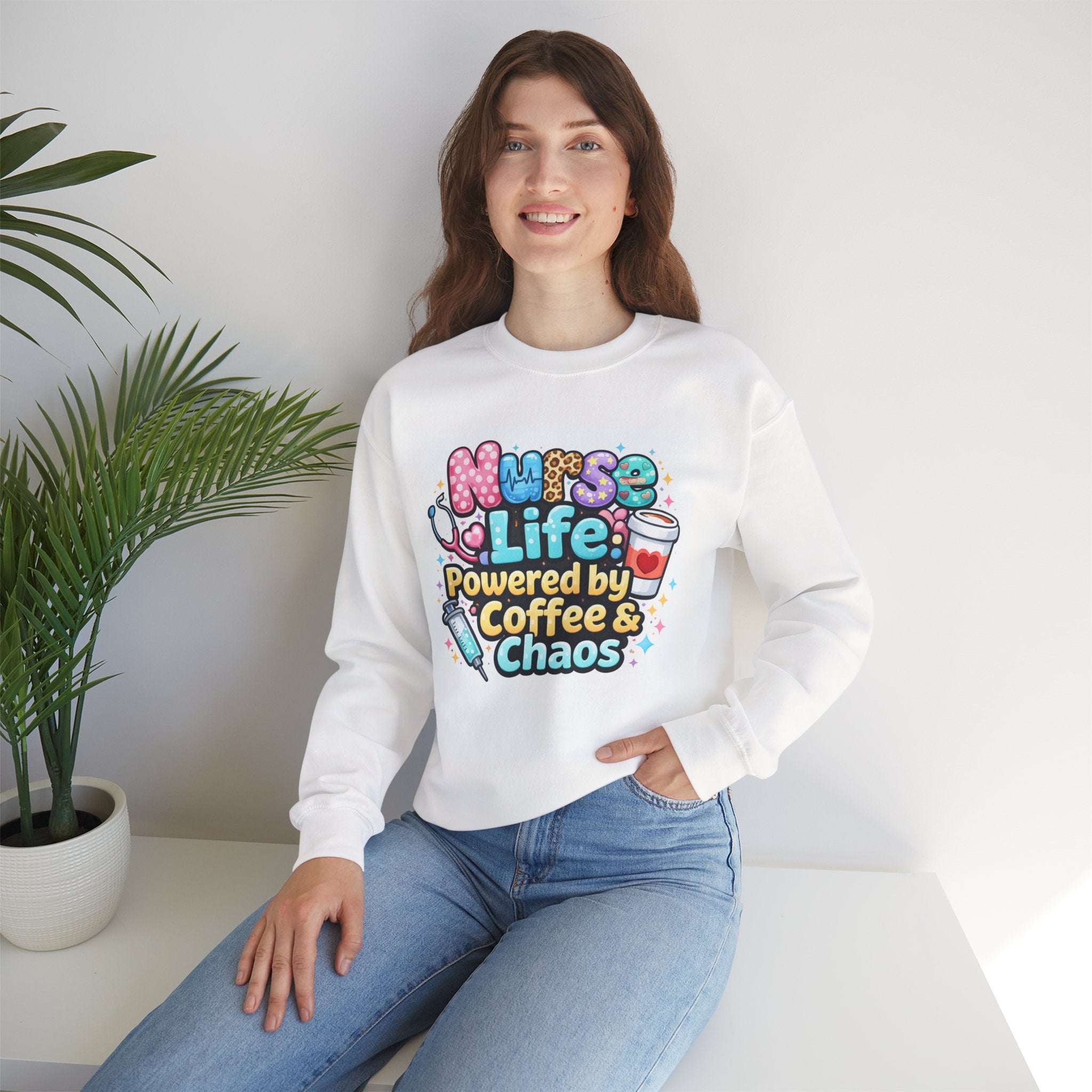Nurse Illustration Sweatshirt | Nursing Crewneck, Medical Staff Apparel