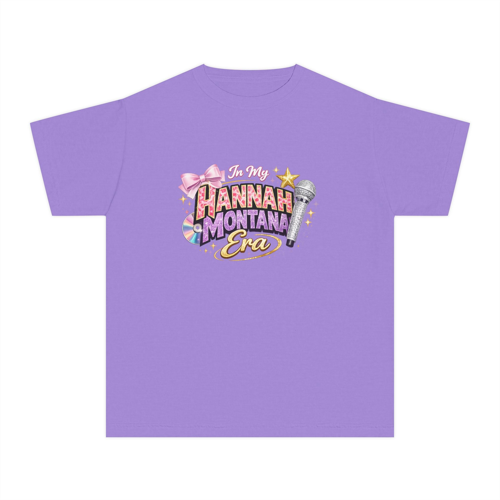 Hannah Montana Era Youth Tee | Pop Star Microphone Graphic