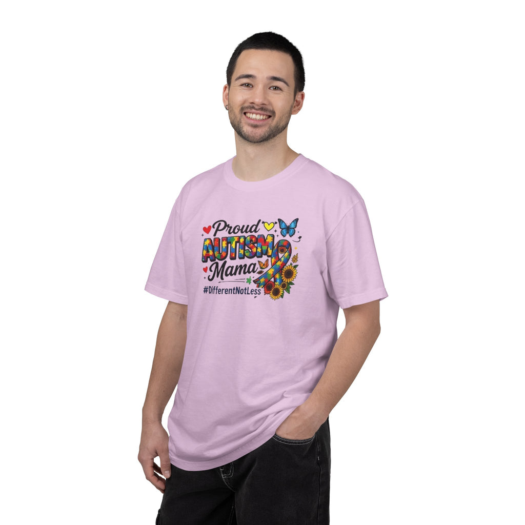 Proud Autism Mama T-Shirt | Puzzle Ribbon Sunflower #DifferentNotLess